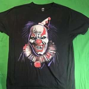 Scary Clown T Shirt/ Men Medium Black Halloween